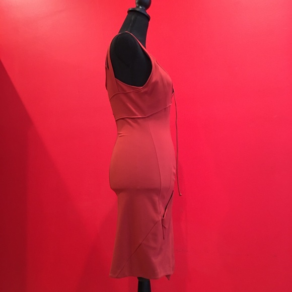 Kimberly Ovitz designer Assymetrical rust dress P - Picture 6 of 7